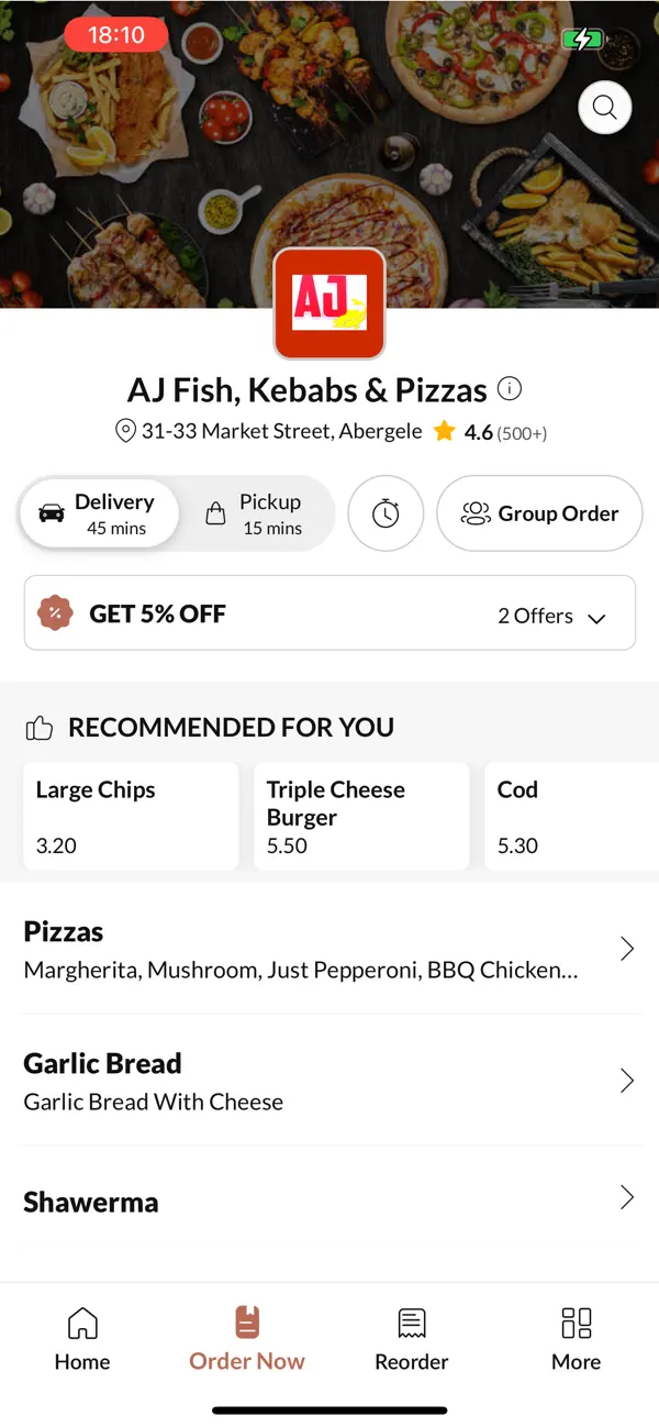 Screenshot #2 pour AJ Fish, Kebabs & Pizzas