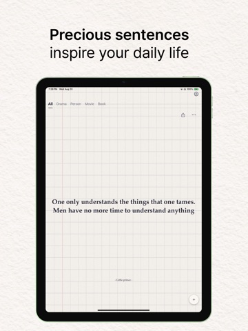 Sentence - collect quotes iPad screenshot