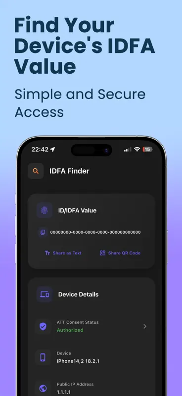 IDFA: Find Device IDFA & Share screenshot 1 of 4