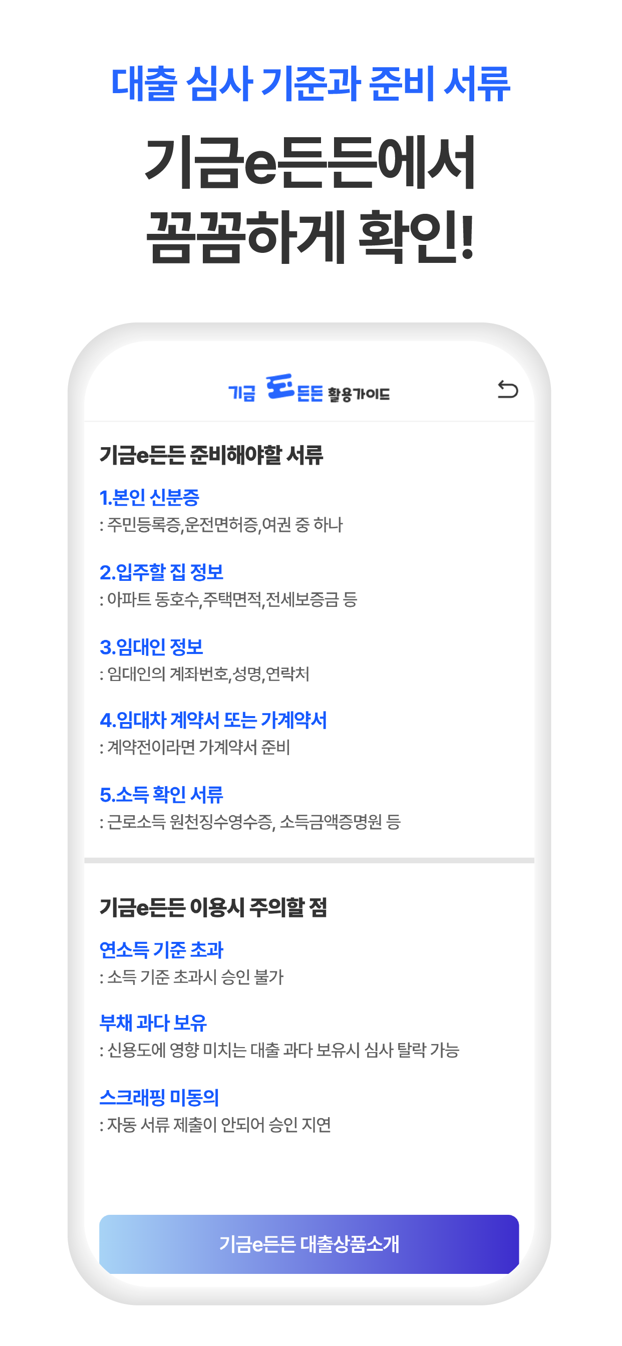 기금 e든든 활용 가이드 - 조건, 심사