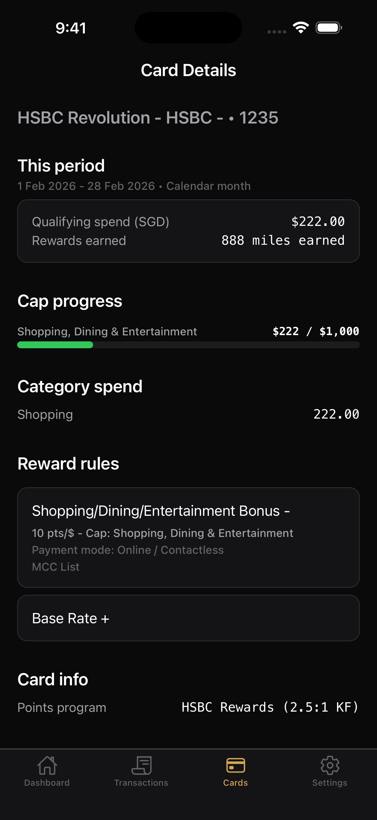 CardRave: Miles Card Tracker
