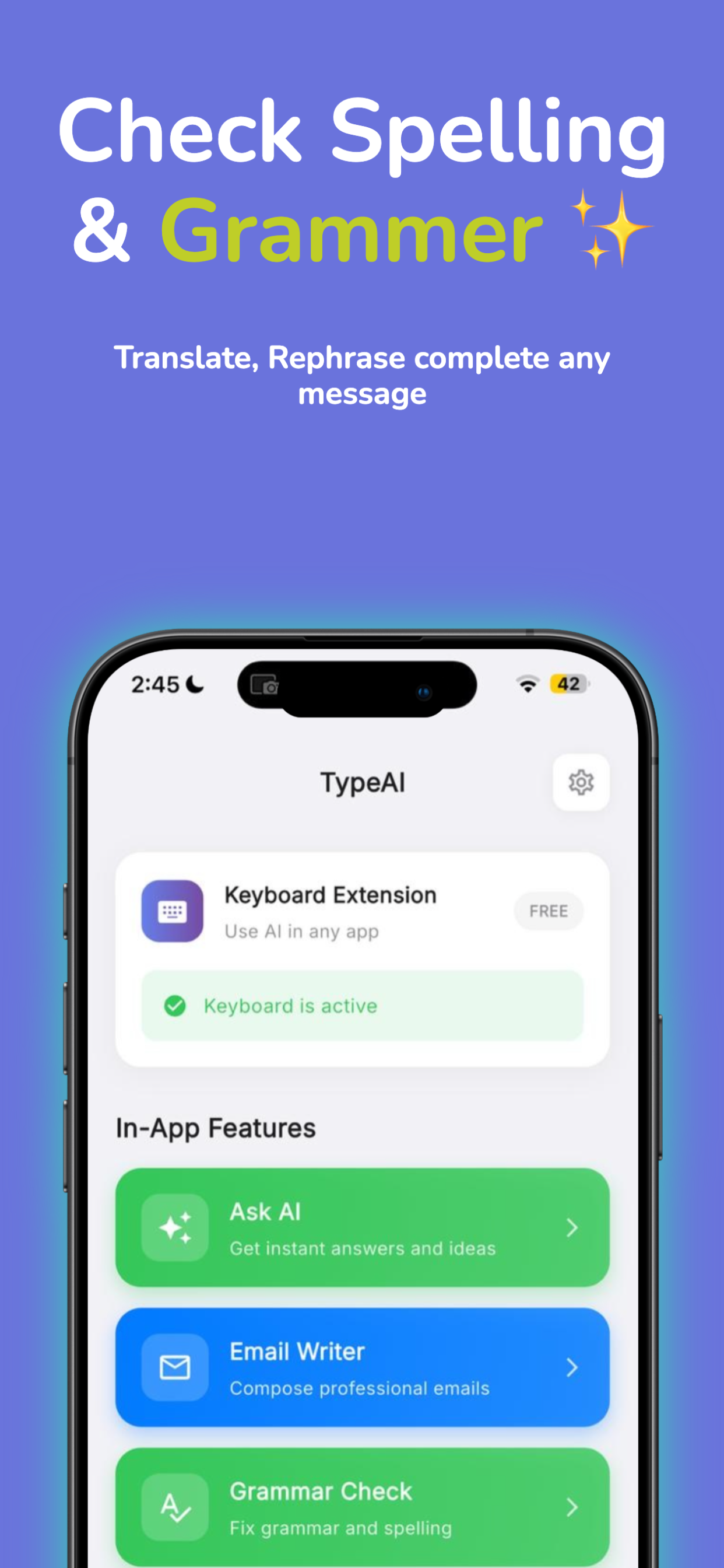 TypeAI: AI Writing Keyboard screenshot 2