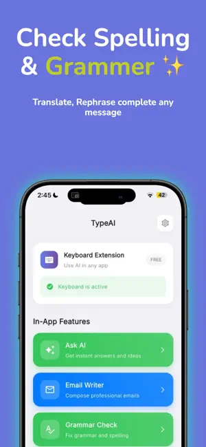 TypeAI: AI Writing Keyboard screenshot 2