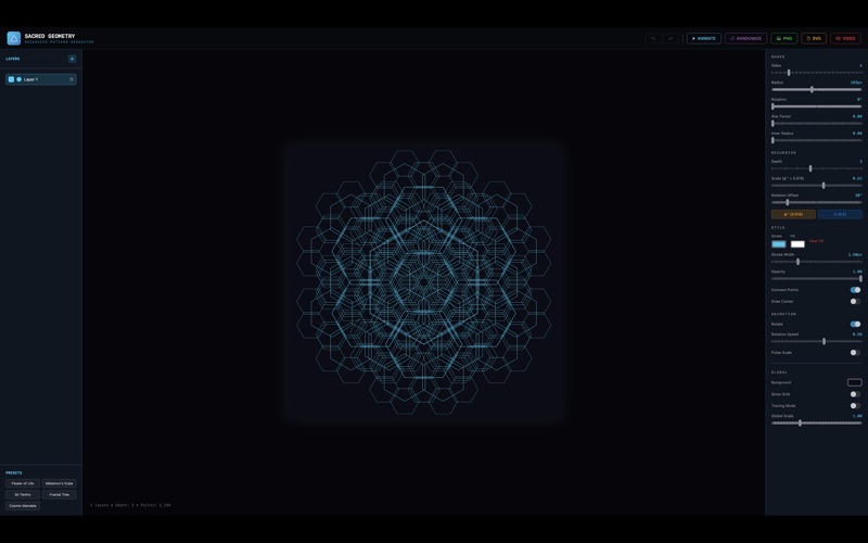 Sacred Geometry Maker app screenshot