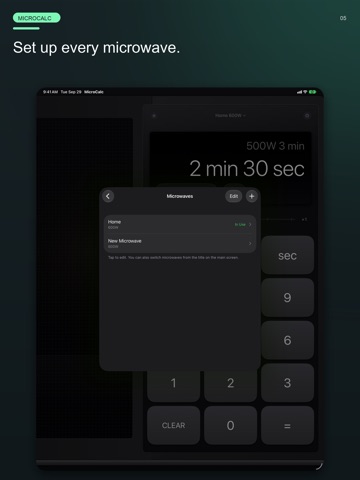 MicroCalc for microwave oven iPad screenshot