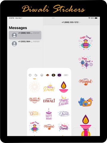 Happy Diwali Stickers iPad screenshot