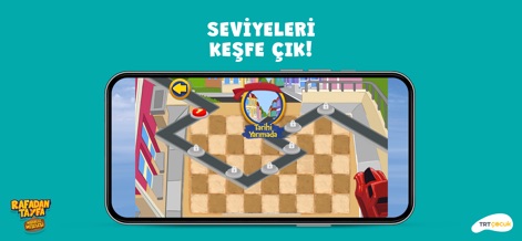 TRT Rafadan Tayfa Mahalle - Dieser Screenshot zeigt eine fesselnde Levelauswahlkarte, die einen verschlungenen Pfad mit verschiedenen gesperrten Stufen und deutliche visuelle Fortschrittsindikatoren für den Nutzer präsentiert.