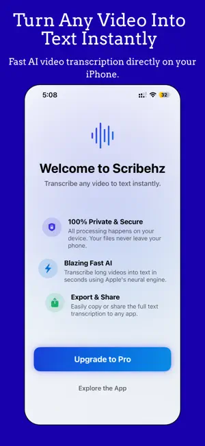 Video Transcriber: Scribehz screenshot 1