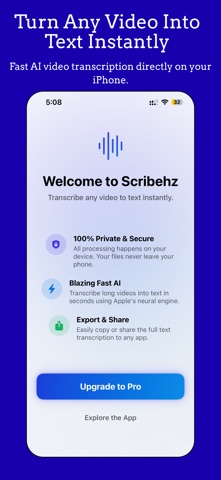 Video Transcriber: Scribehz iPhone screenshot