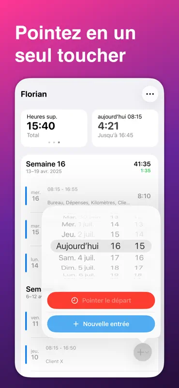 WorkTimes - Pointeuse screenshot 2 of 9
