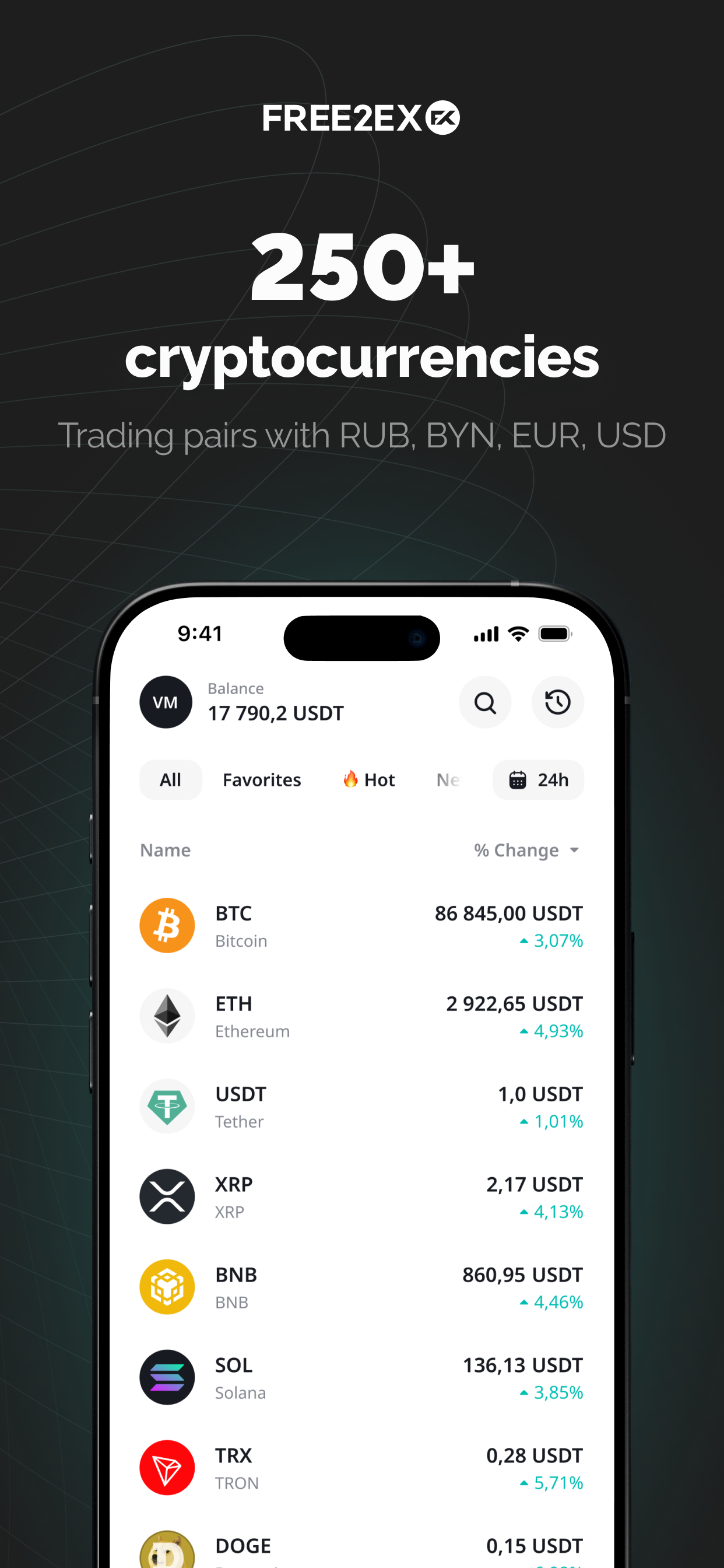 FREE2EX Wallet: BTC, ETH, SOL
