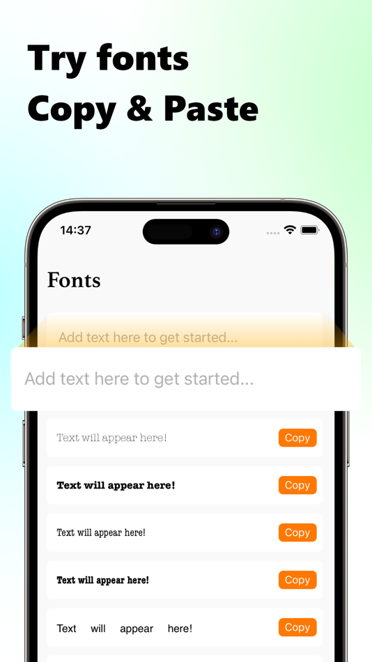 #4. Fonts - Keyboard for iPhone (iOS) 由: 立桥 陈
