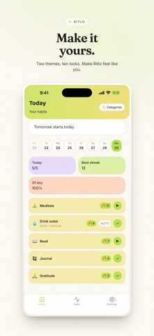 Ritlo: Habit Tracker & Streaks iPhone screenshot