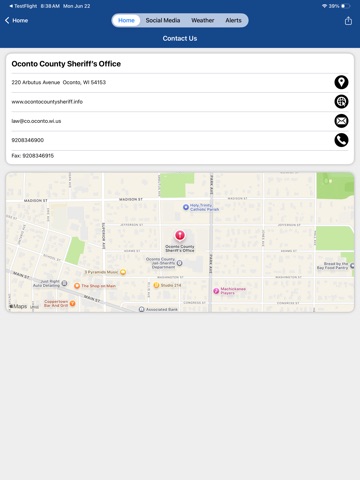 Oconto County Sheriff WI iPad screenshot