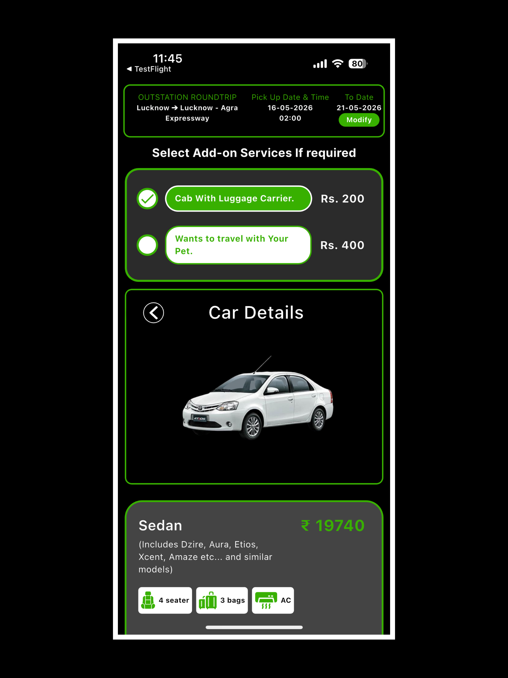Yatri Cabs - Car Rental App