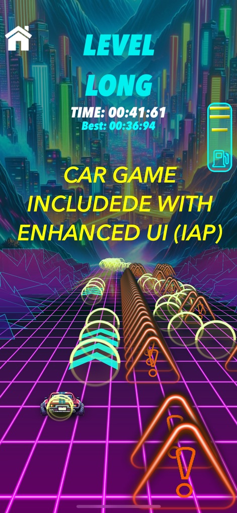 iDaft Jamming - Experience the thrilling Car Game mode, featuring a vibrant retro-futuristic visual style and challenging timed gameplay.