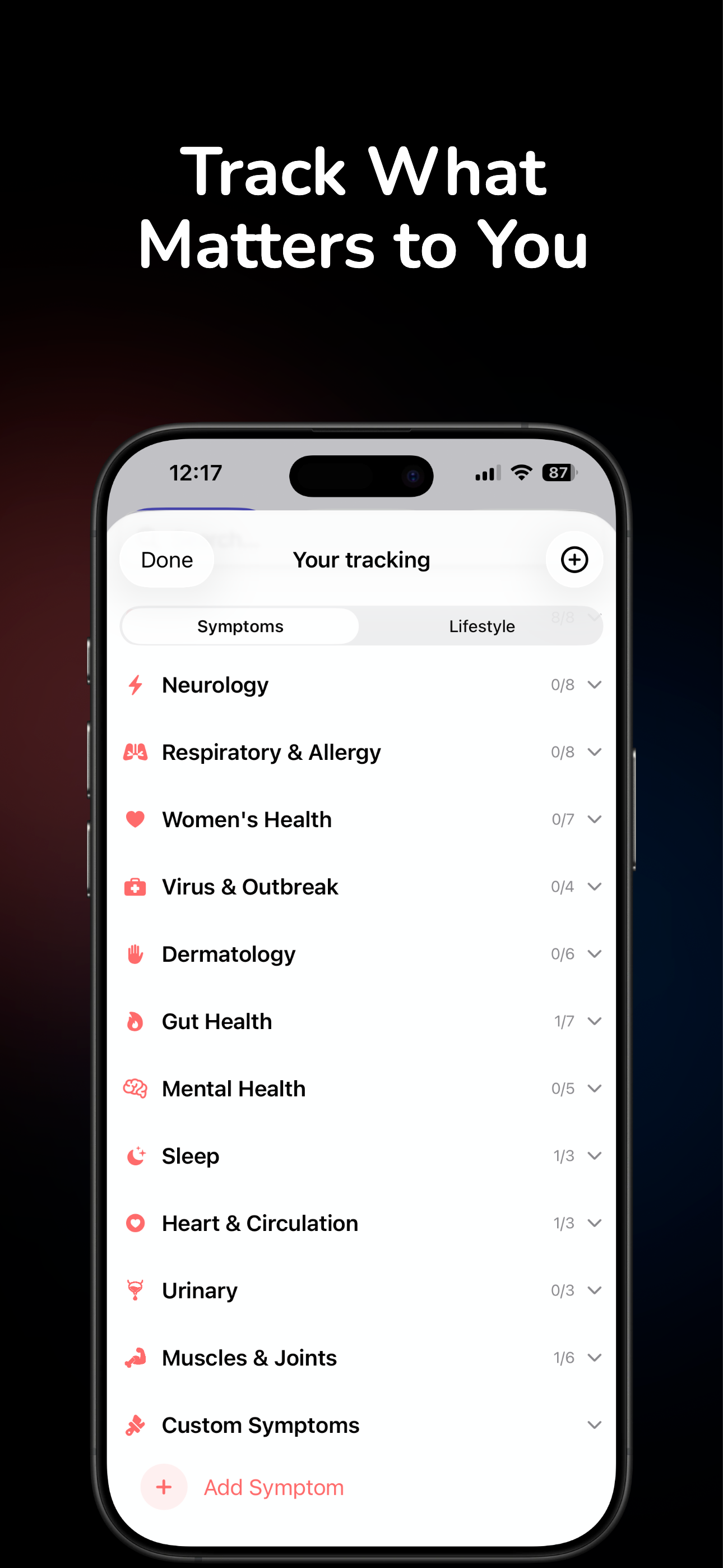 Symptom Tracker: Trace screenshot 4