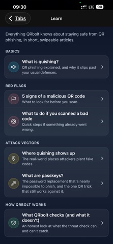 QRbolt iPhone screenshot