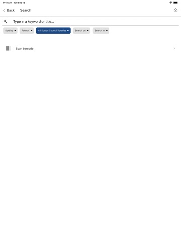 Sutton Libraries iPad screenshot