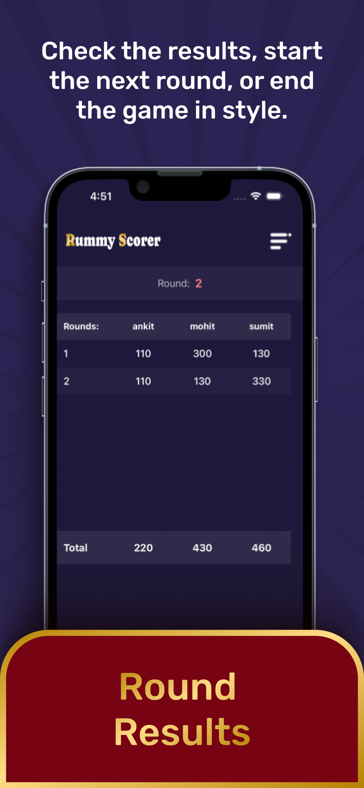 Rummy Scorer App
