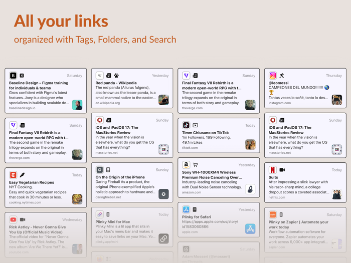 Plinky Easily Save Links