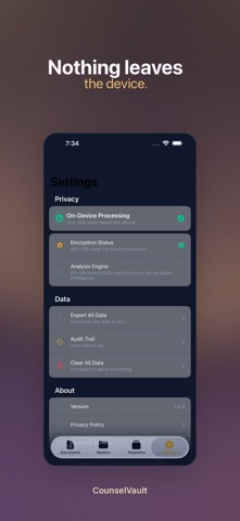 CounselVault Contract Review iPhone screenshot