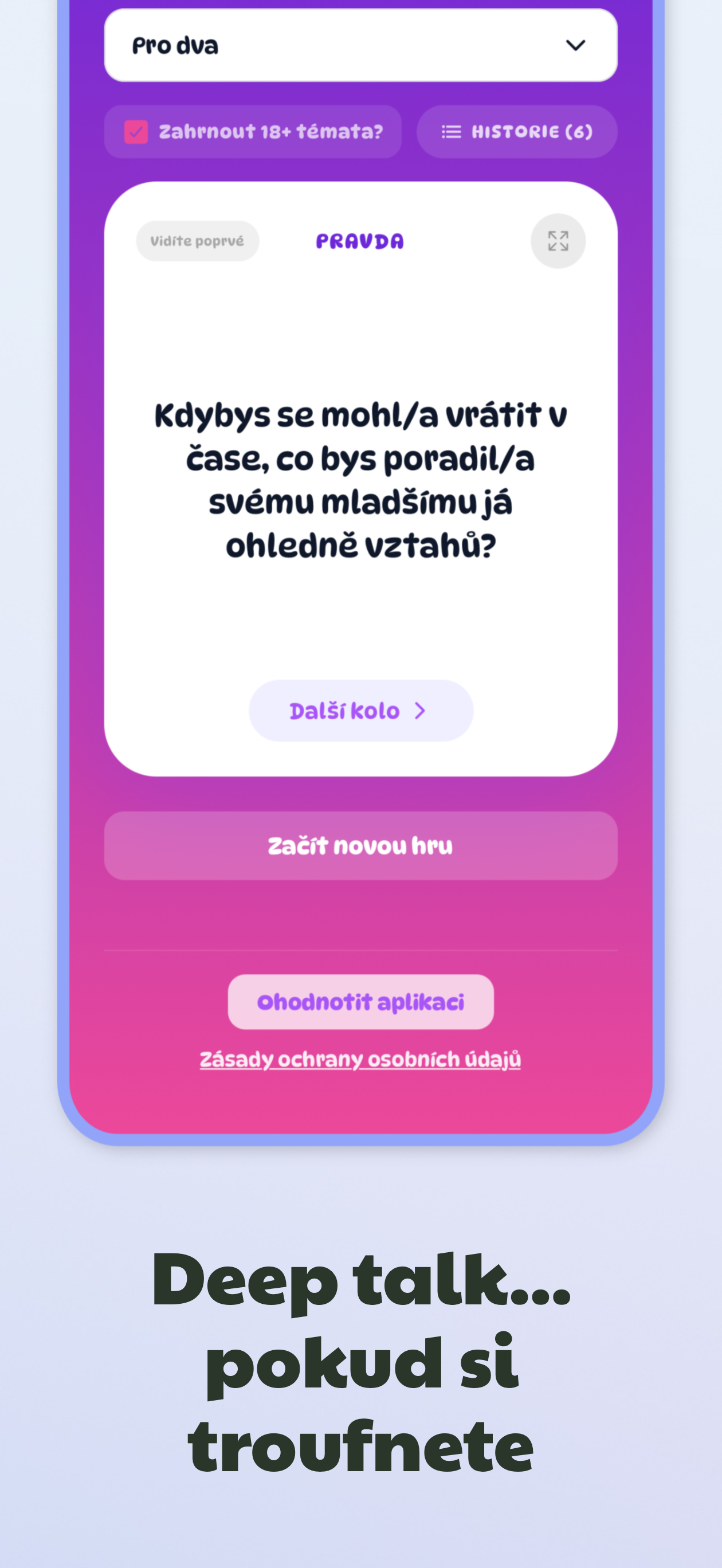 Pravda nebo úkol (CZ): HRA