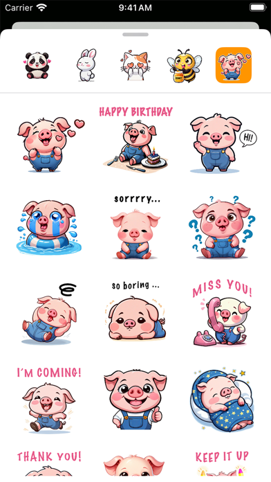 Sweet Funny Animal Stickers Screenshot