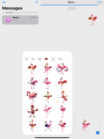 Dancing Flamingo Stickers iPad screenshot