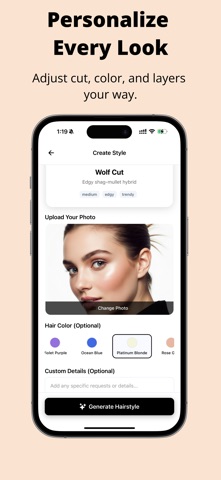 HairAI Studio:Hairstyle Try On iPhone screenshot