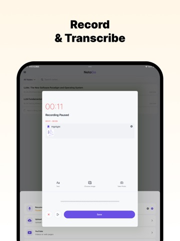NotaGo - AI Note Taker iPad screenshot