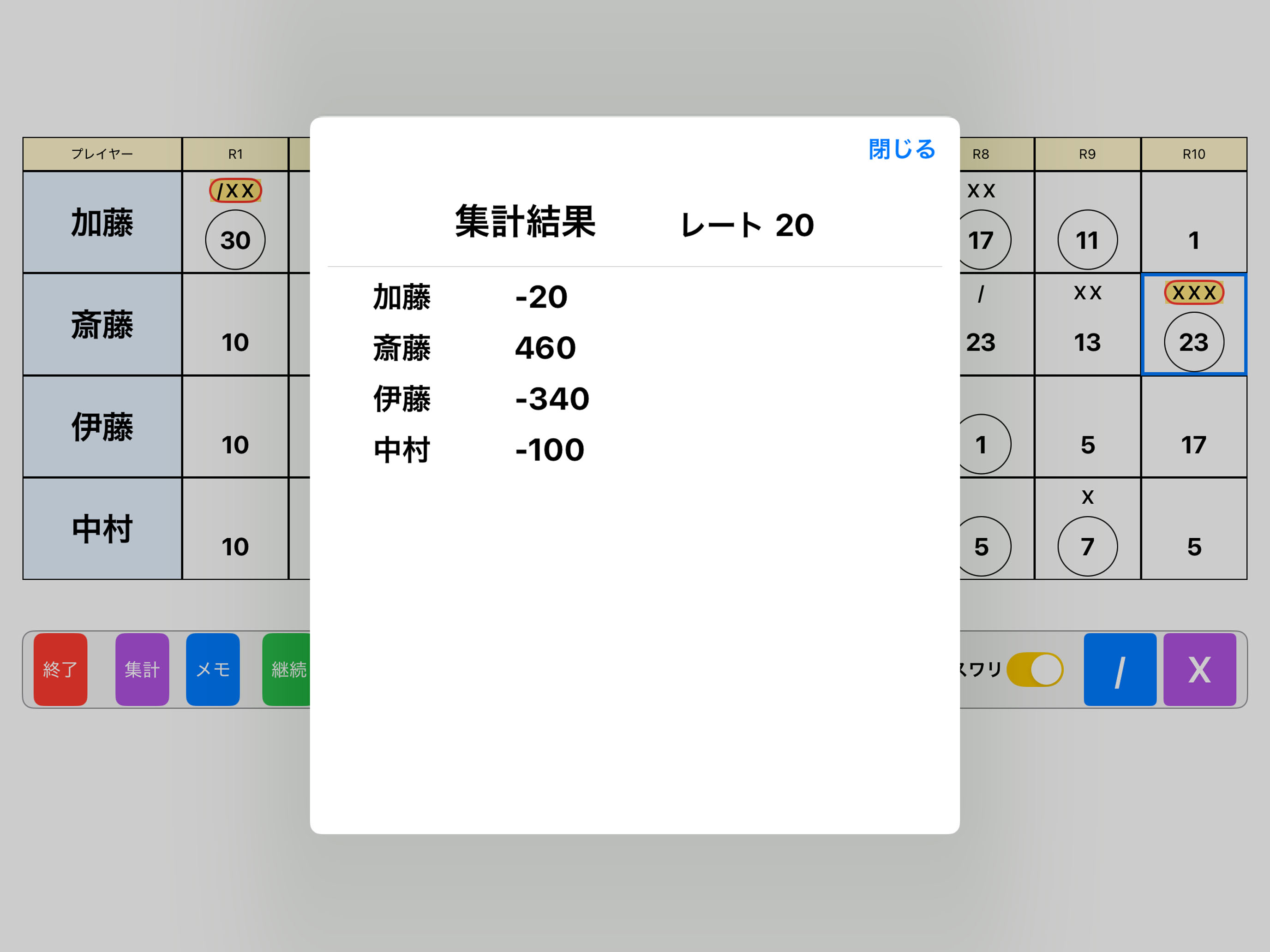 5-9スコアシート