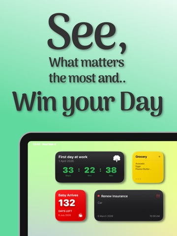Widgets & Countdown : Glimpse iPad screenshot