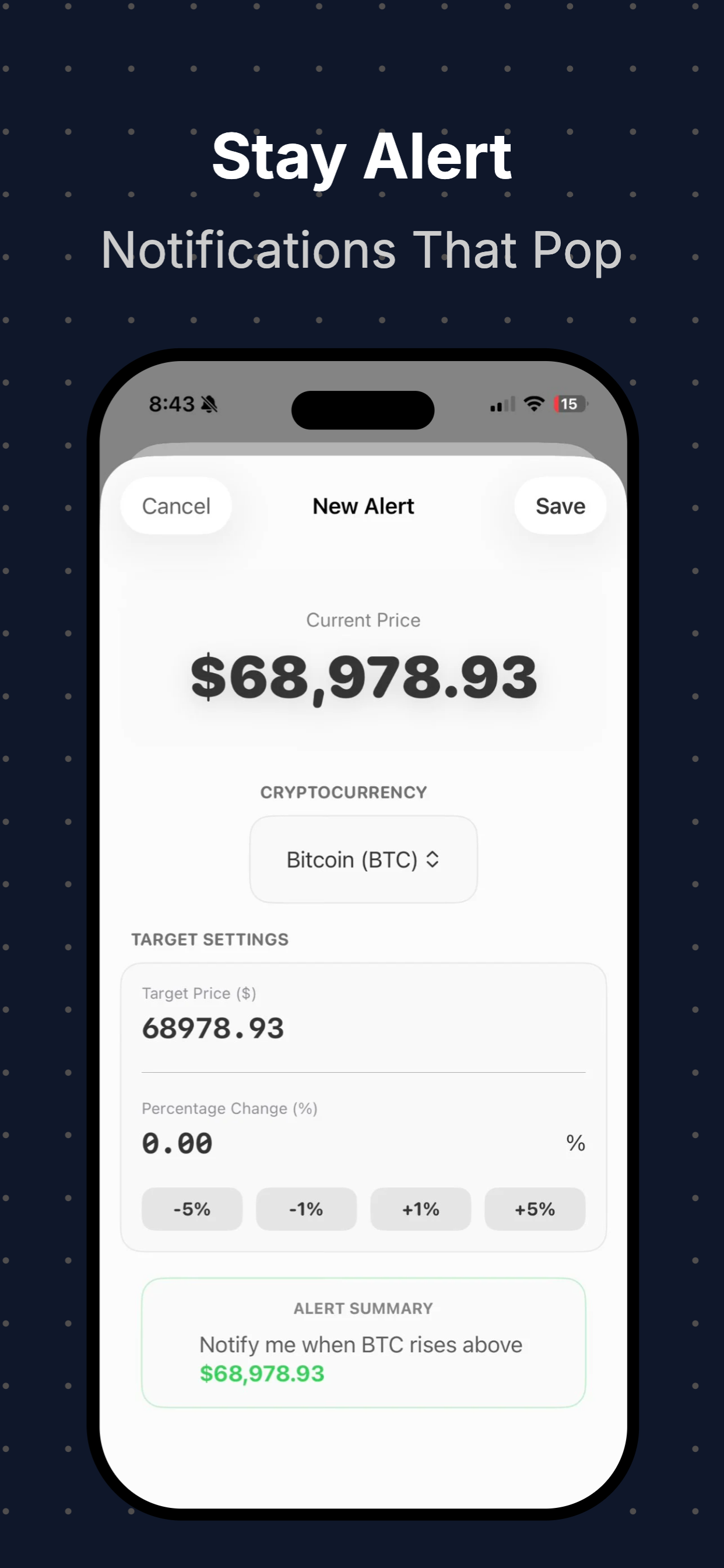 Chart Crypto - Price & Alert