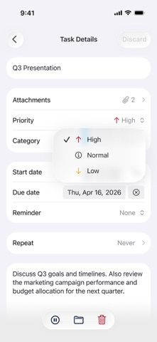 BlackBerry Tasks screenshot