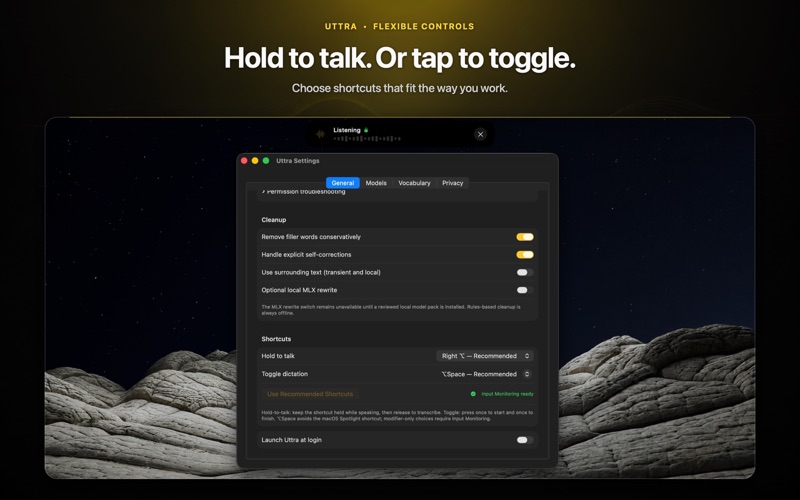 Uttra: Offline Dictation iPhone screenshot