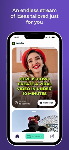 Zesta.ai – AI Script & Video iPhone screenshot