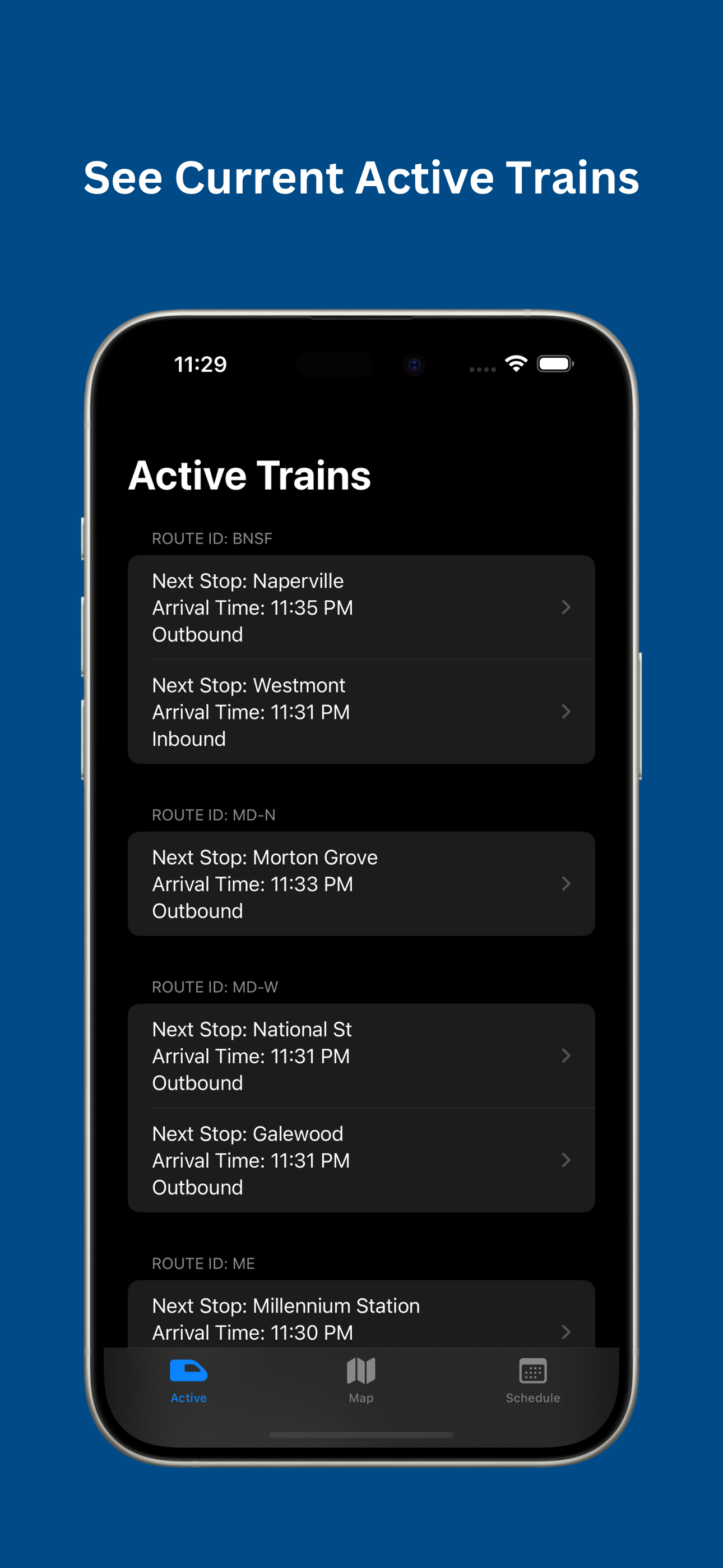 Metra Train Tracker screenshot 3