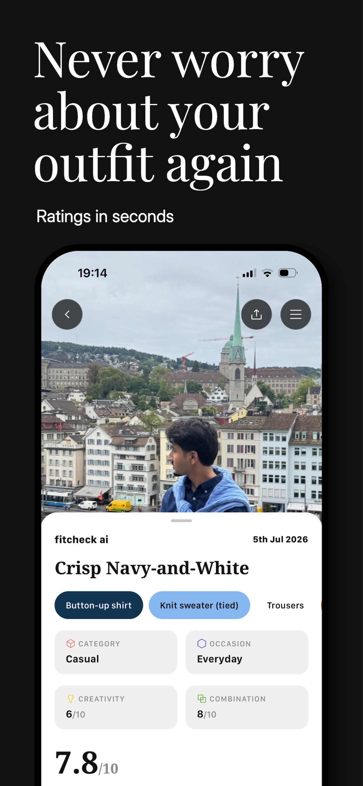 Screenshot 1 of Fitcheck AI - Outfit Rating