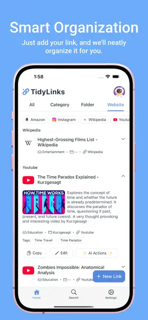 TidyLinks: AI Bookmark Manager screenshot 1