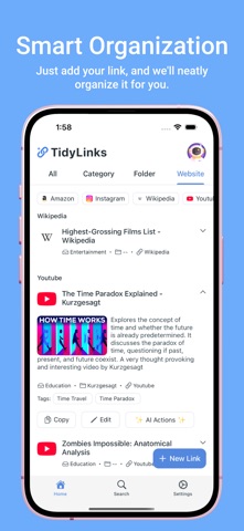 TidyLinks: AI Bookmark Manager Screenshot 1 of 5