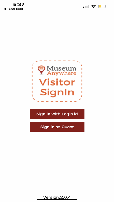 Visitor SignIn Screenshot