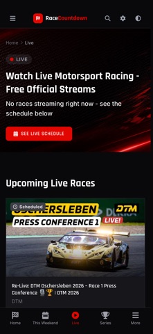 Race Countdown Live Motorsport iPhone screenshot
