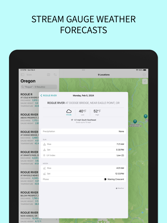 Blue Liner Flows iPad screenshot 6 - Weather app