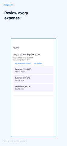 Budget Left: Expense Tracker Screenshot 2 of 4