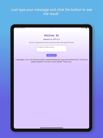 Politer AI iPad screenshot