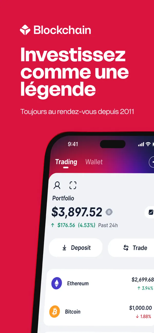 Screenshot #1 pour Blockchain.com: Crypto Monnaie