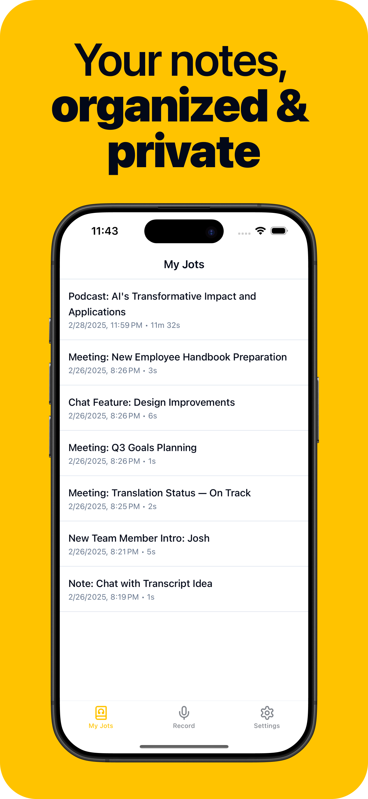 AI Voice Note Taker: JotJot