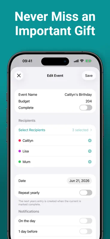 Gift List: Budget Tracker screenshot 4 of 5