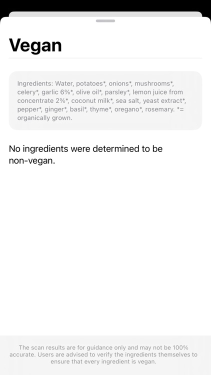 Vegan? Ingredient List Scanner